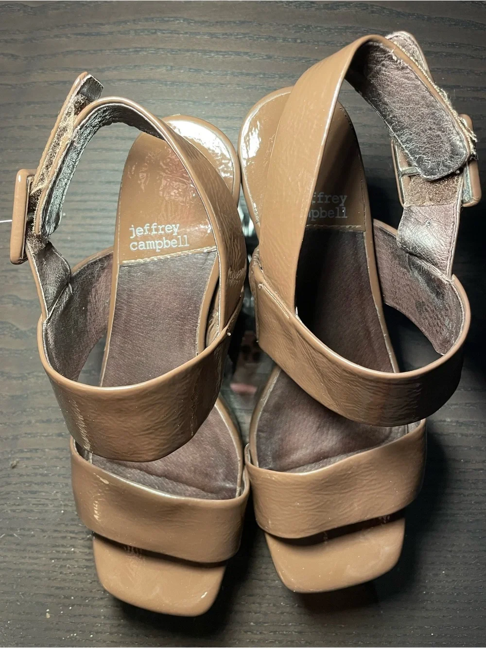 Jeffrey Campbell Platform Block Heel Sandals Brown - Women's Strappy Heels 6.5
